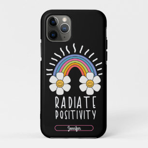 Radiate Positivity   Colourful Rainbow and Flowers iPhone 11 Pro Case