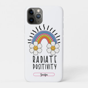 Radiate Positivity   Colourful Rainbow and Flowers iPhone 11 Pro Case