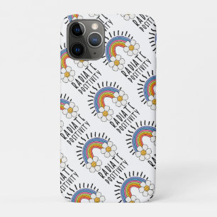 Radiate Positivity Colourful Rainbow and Flowers iPhone 11 Pro Case
