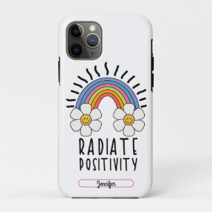 Radiate Positivity Colourful Rainbow and Flowers iPhone 11 Pro Case