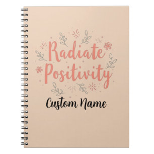 Radiate Positivity Floral Sunray Personalisation Notebook