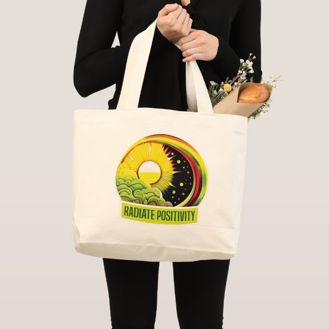 Radiate Positivity  Large Tote Bag (Front (Product))