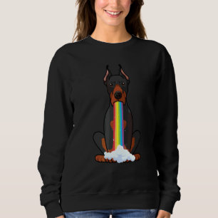 Radiate Positivity Rainbow Dog   Doberman Pinscher Sweatshirt