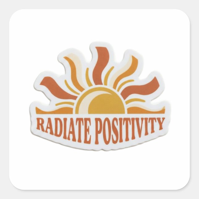 Radiate Positivity Retro Sun Sticker - 70s Boho In (Front)