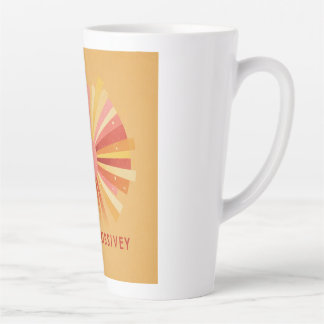 "Radiate Positivity" Retro Sunburst Art | 70s Styl Latte Mug