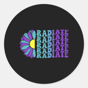 Radiate Prevention Awareness Suower Design Classic Round Sticker
