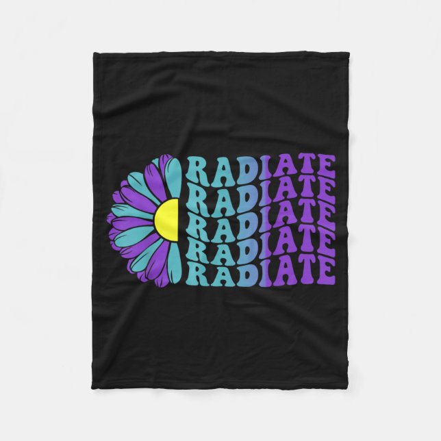 Radiate Prevention Awareness Suower Design Fleece Blanket (Front)