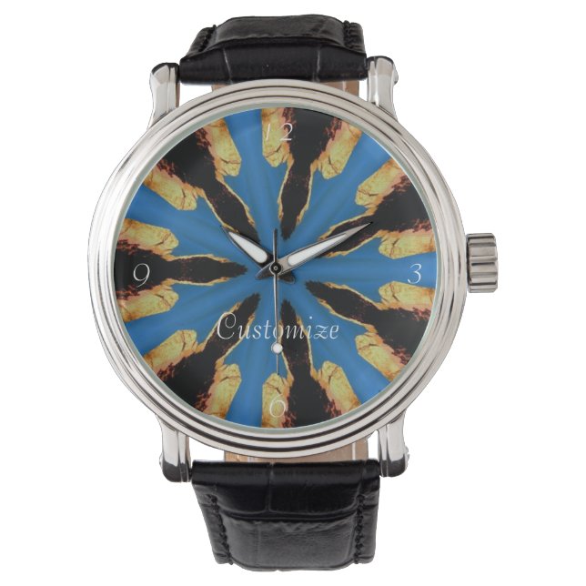 Radiating blue on black Thunder_Cove Watch (Front)