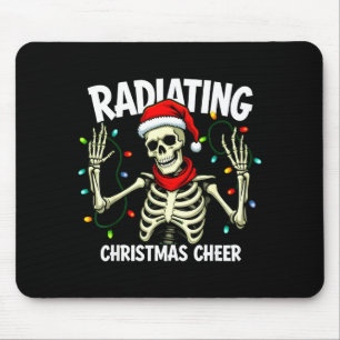 Radiating Christmas Cheer Skeleton Christmas Light Mouse Pad