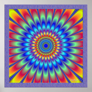 Radiating Fractal Flower Poster