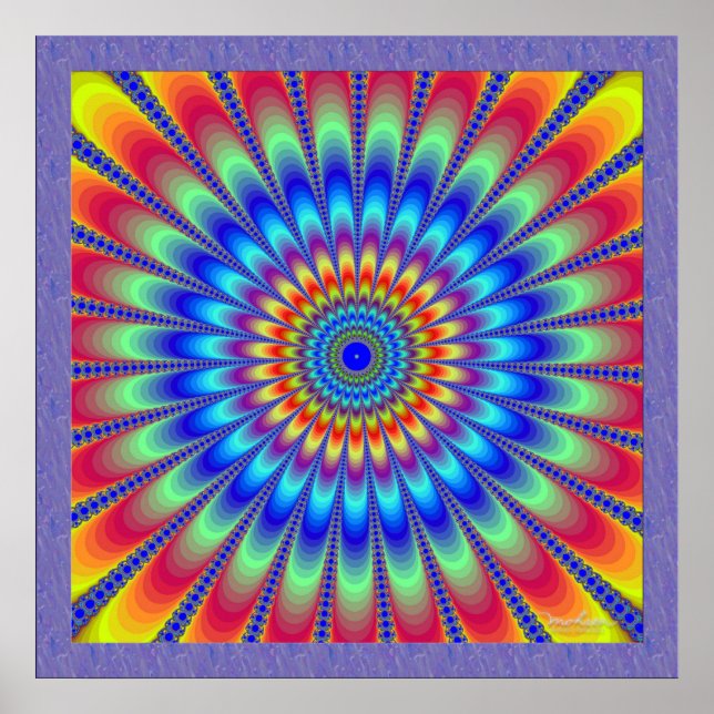 Radiating Fractal Flower Poster (Front)