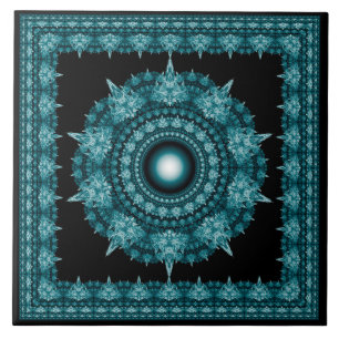 Radiating glossy star ornament ceramic tile