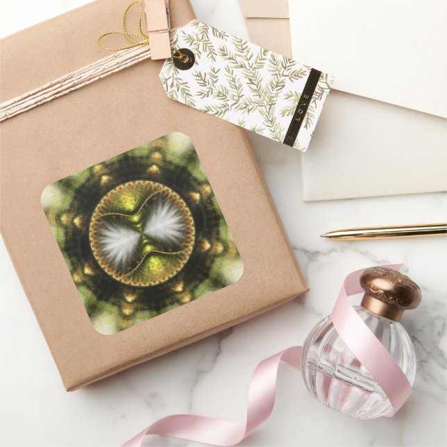 Radiating magical bright pattern square sticker (Gifting)