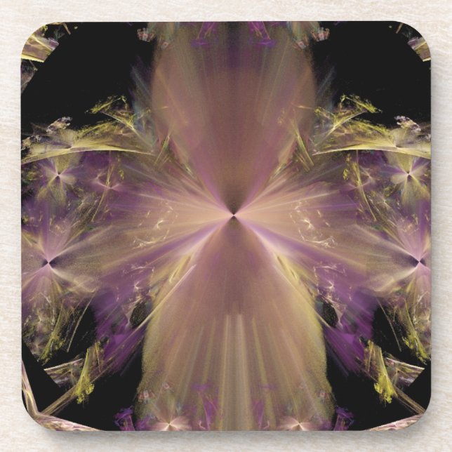 Radiating Purple and Yellow Coaster (Front)
