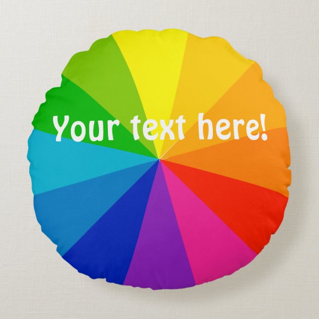 Radiating Rainbow Round Cushion (Front)
