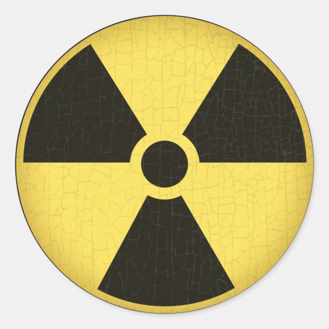 Radiation 1 classic round sticker (Front)