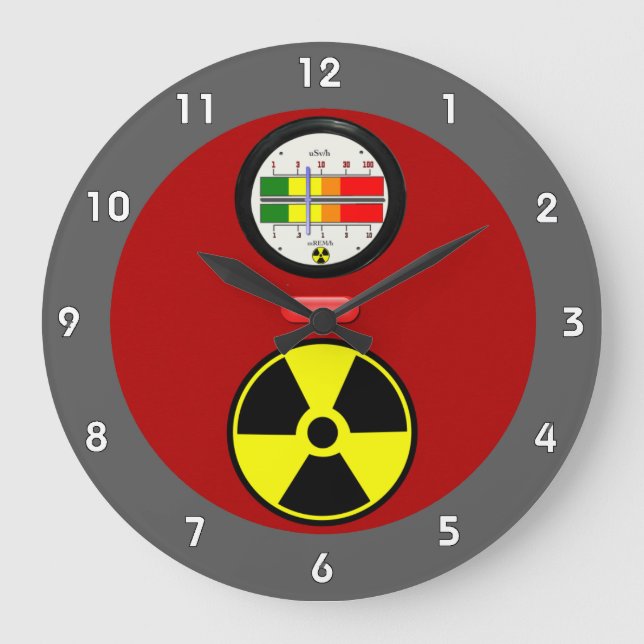 Radiation Geiger Counter Effect Funny Wall Clock (Front)