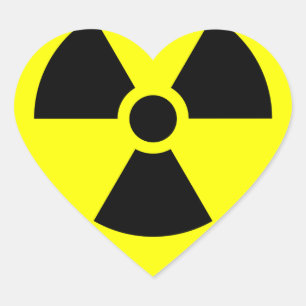 Radiation Sign Heart Sticker
