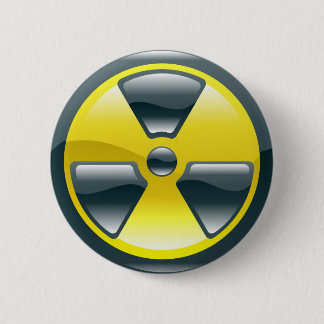 radiation symbol 6 cm round badge