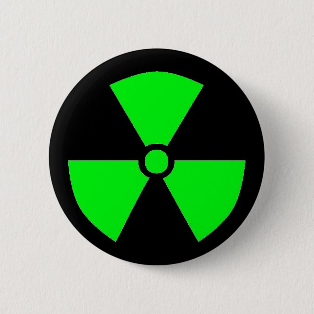 RADIATION SYMBOL 6 CM ROUND BADGE (Front)