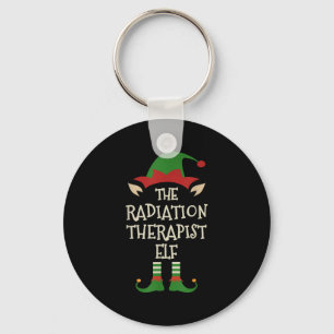 Radiation Therapist Elf Family Christmas Matching  Key Ring
