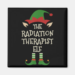 Radiation Therapist Elf Family Christmas Matching Magnet