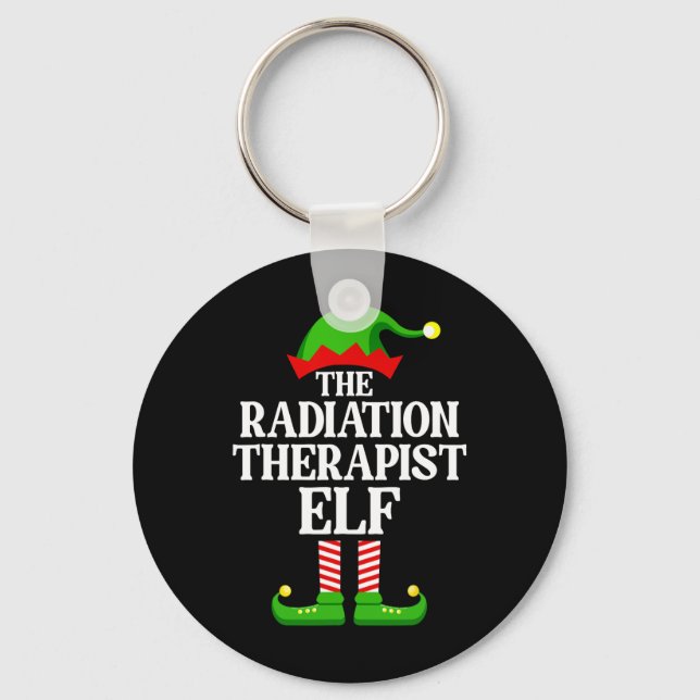 Radiation Therapist Elf Family Matching Group Chri Key Ring (Front)