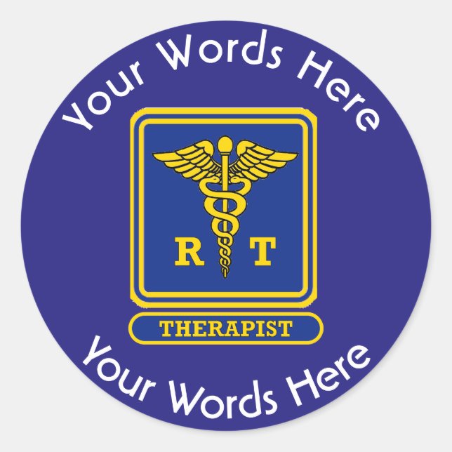 Radiation Therapist RT Caduceus Custom Sticker (Front)