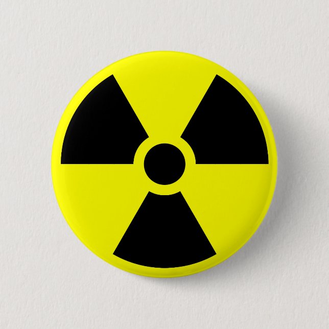 Radiation Trefoil Symbol 6 Cm Round Badge (Front)