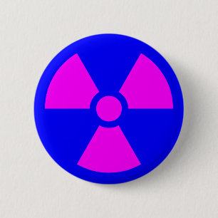 Radiation Warning Symbol 6 Cm Round Badge