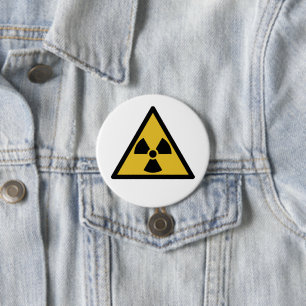 Radiation Warning Symbol 7.5 Cm Round Badge