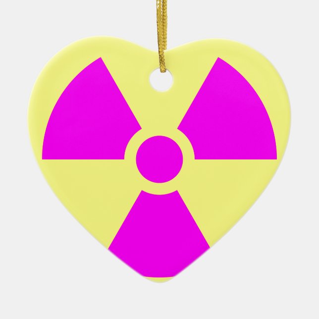 Radiation Warning Symbol Ceramic Tree Decoration (Front)