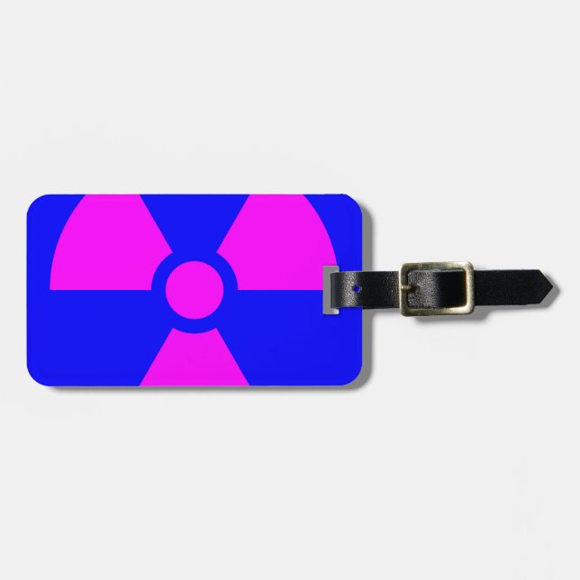 Radiation Warning Symbol Luggage Tag (Front Horizontal)