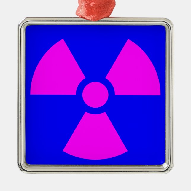Radiation Warning Symbol Metal Tree Decoration (Front)