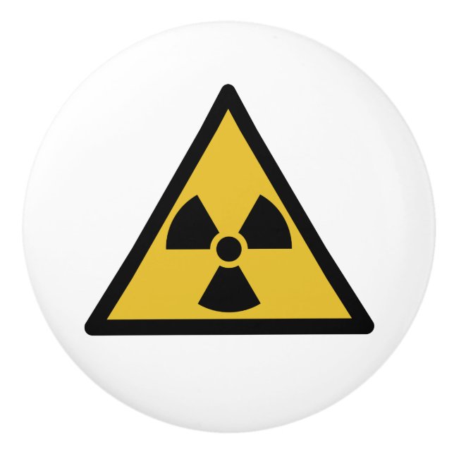 Radiation Warning Symbol (Radioactive Danger) Ceramic Knob (Front)
