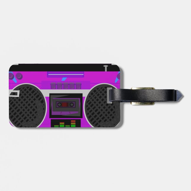 Radical 80's Boombox Luggage tag (Back Horizontal)