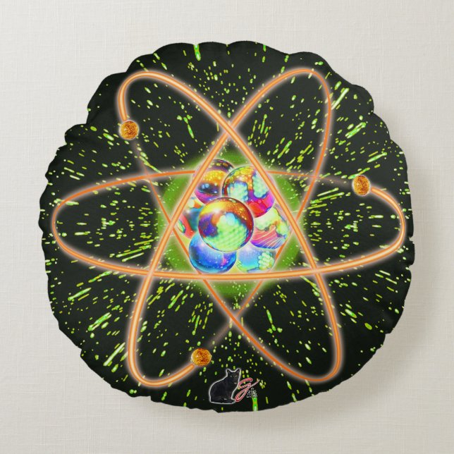 Radical Atomic Round Pillow (Front)