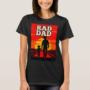 Radical dad father and son farmer western sunset T-Shirt