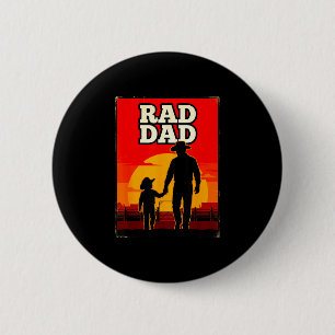 Radical dad father and son rodeo western sunset 6 cm round badge