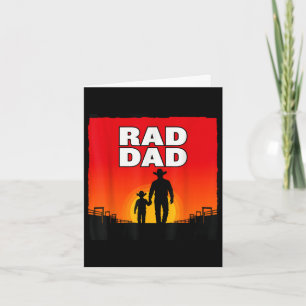 Radical dad father and son rodeo western sunset card