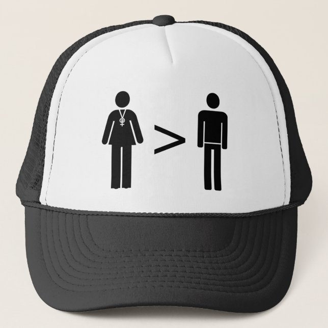Radical Feminist Women Are Greater Than Men Trucker Hat (Front)