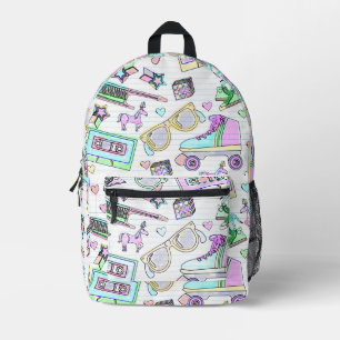 Radical Fun Eighties Colouring Book Pattern Printed Backpack