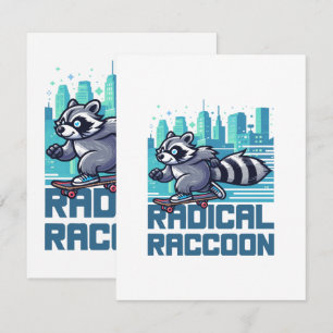 Radical Racoon Urban Skateboarder Card