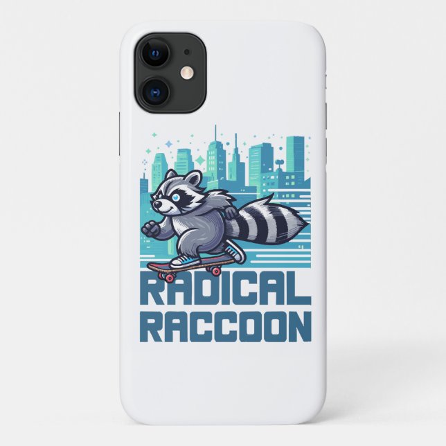 Radical Racoon Urban Skateboarder Case-Mate iPhone Case (Back)