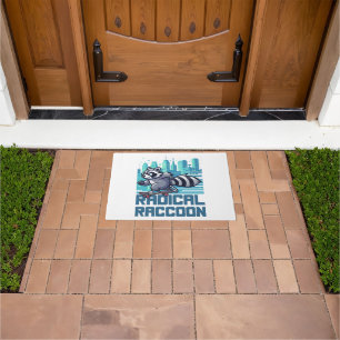 Radical Racoon Urban Skateboarder Doormat