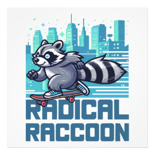 Radical Racoon Urban Skateboarder Photo Print