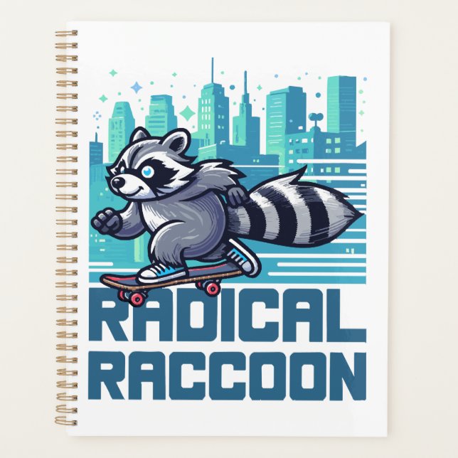 Radical Racoon Urban Skateboarder Planner (Front)
