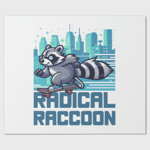 Radical Racoon Urban Skateboarder Wrapping Paper