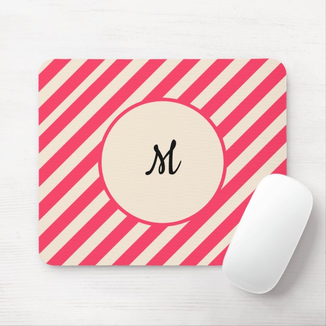 Radical Red Stripes Mouse Pad (With Mouse)