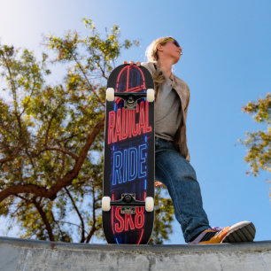 RADICAL RIDE SK8 - Dark Blue and Bright Red Super Skateboard